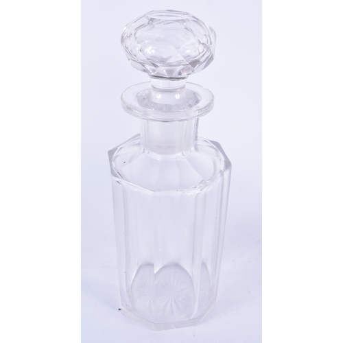 905 - A Pair of Cut Glass Decanters.  18cm x 6.5cm,