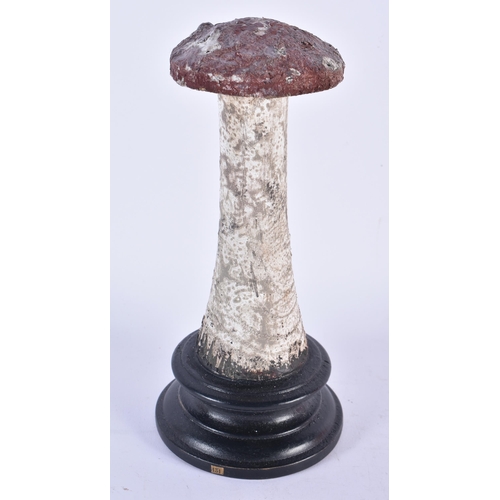 920 - AN UNUSUAL CARVED FOLK ART PAINTED WOOD MUSHROOM SPECIMEN. 23cm high.