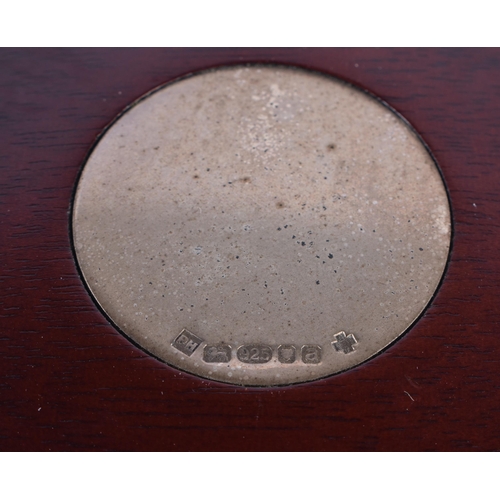 939 - A Treen Bowl and Cover and a Treen Coaster by Piers Hart both with vacant Silver Cartouche both Hall... 