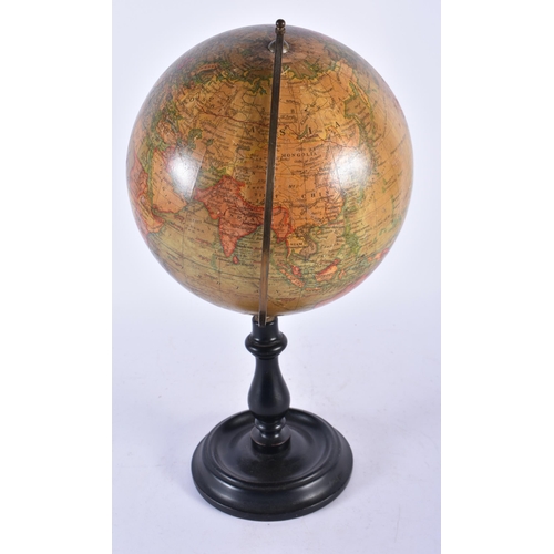 940 - A Geographia 8 Inch Terrestrial Globe on Stand.  Shows Steamer Routes and Distances.  Height 40cm