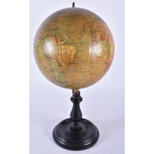 940 - A Geographia 8 Inch Terrestrial Globe on Stand.  Shows Steamer Routes and Distances.  Height 40cm