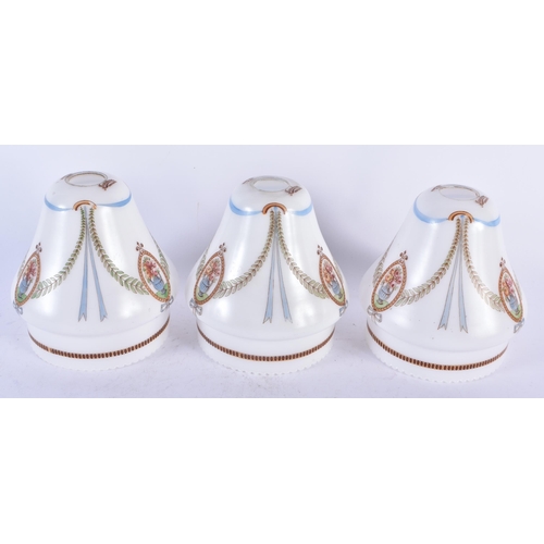 947 - A Set of Three Czech Glass Lampshades.  15cm x 13cm x 6.5cm (3)