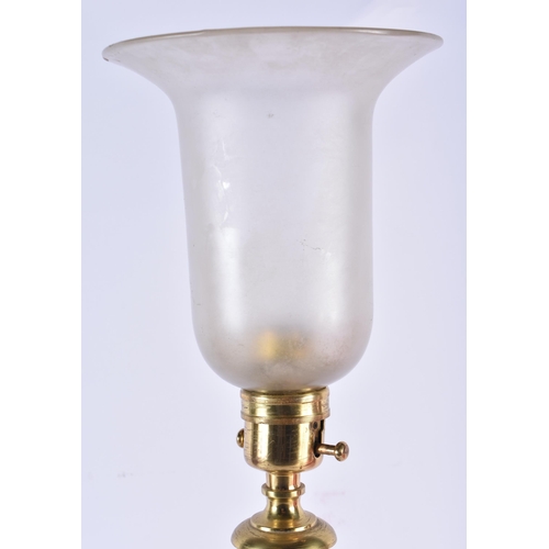 963 - 19th Century Regency Gilt Brass Uplight.  59cm to top of shade x 13cm x 13cm