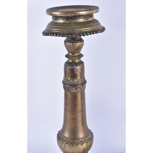 969 - Two Antique Arabic Middle Eastern Islamic Bedouin Candlesticks.  Largest 52cm x 21.5cm