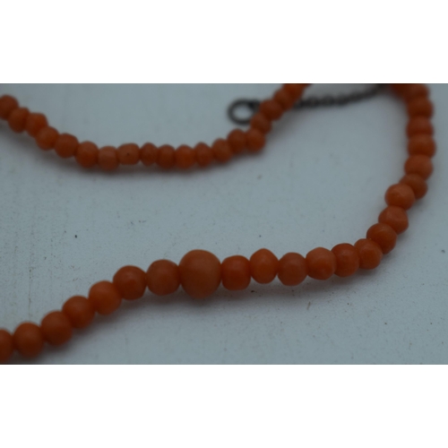 1103 - A CORAL NECKLACE. 7 grams. 40 cm long.