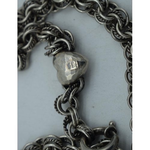 1134 - A SILVER NECKLACE. 86 grams. 45cm long.