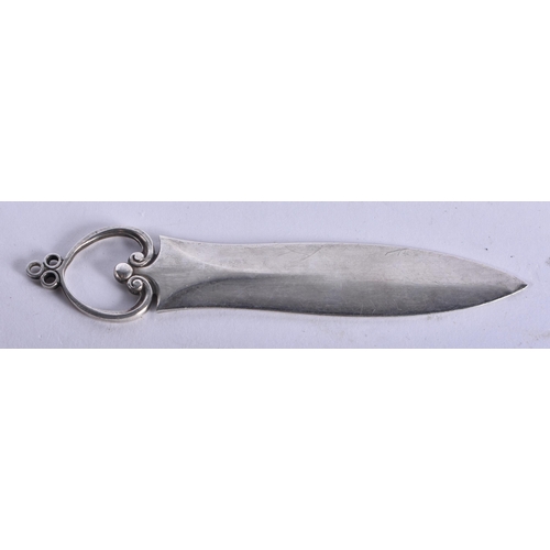 1182 - A DANISH SILVER GEORG JENSEN LETTER OPENER. 16.8 grams. 10 cm long.