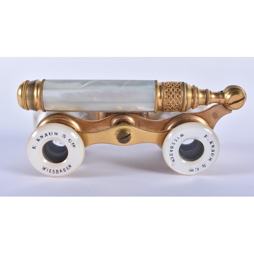 1200 - A PAIR OF MOTHER OF PEARL OPERA GLASSES. 19 cm wide extended.