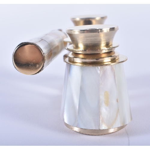 1201 - A PAIR OF MOTHER OF PEARL OPERA GLASSES. 18cm wide extended.