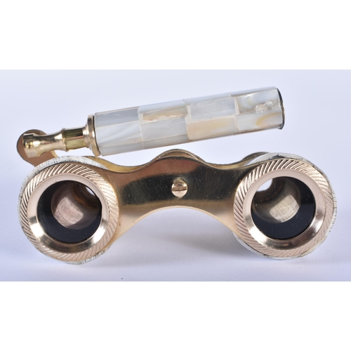 1201 - A PAIR OF MOTHER OF PEARL OPERA GLASSES. 18cm wide extended.