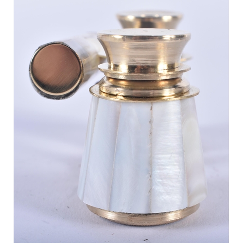 1208 - A PAIR OF MOTHER OF PEARL OPERA GLASSES. 18cm wide extended.