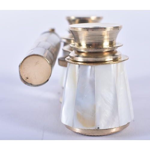 1211 - A PAIR OF MOTHER OF PEARL OPERA GLASSES. 18cm wide extended.