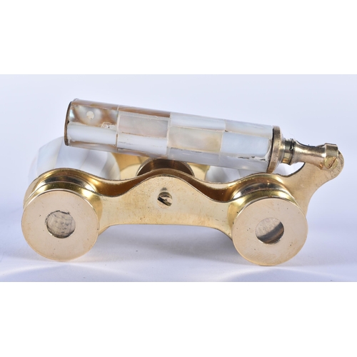 1211 - A PAIR OF MOTHER OF PEARL OPERA GLASSES. 18cm wide extended.