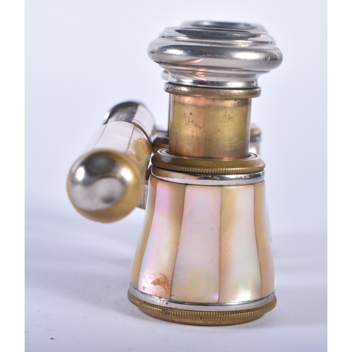 1225 - A PAIR OF MOTHER OF PEARL OPERA GLASSES. 18cm wide extended.