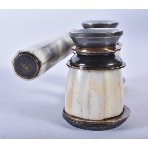 1247 - A PAIR OF MOTHER OF PEARL OPERA GLASSES. 18cm wide extended.