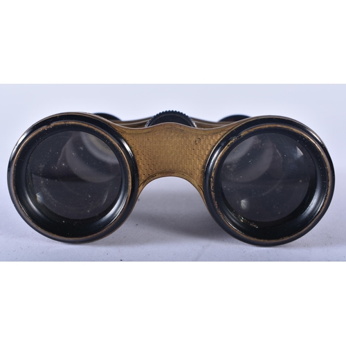 1256 - A PAIR OF ANTIQUE TORTOISESHELL OPERA GLASSES. 9 cm x 9 cm.