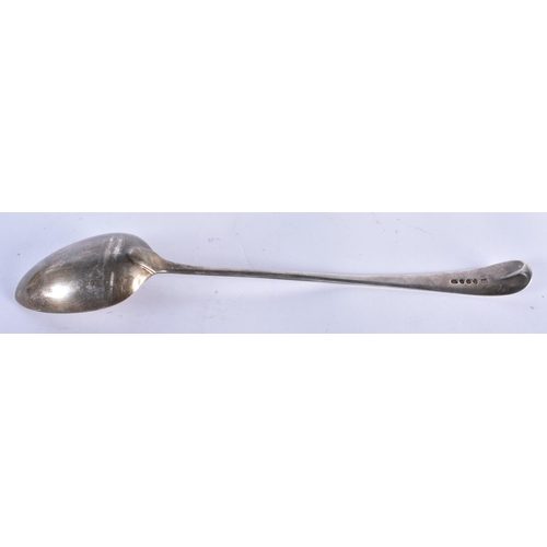 1266 - A Georgian Silver Serving Spoon by Peter & Ann Bateman.  Hallmarked London 1793.  30cm x 5 cm, weigh... 