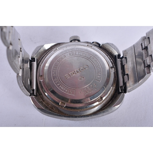 1281 - A Seiko Bell Matic 17 Jewel Stainless Steel Watch.  Dial 4.1cm incl crown, running