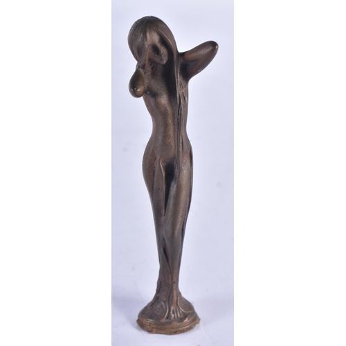 1286 - A Bronze figure of a Nude Female in the Art Nouveau Style.  11.1cm x 2.9cm x 2.3 cm, weight 103g