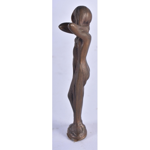 1286 - A Bronze figure of a Nude Female in the Art Nouveau Style.  11.1cm x 2.9cm x 2.3 cm, weight 103g