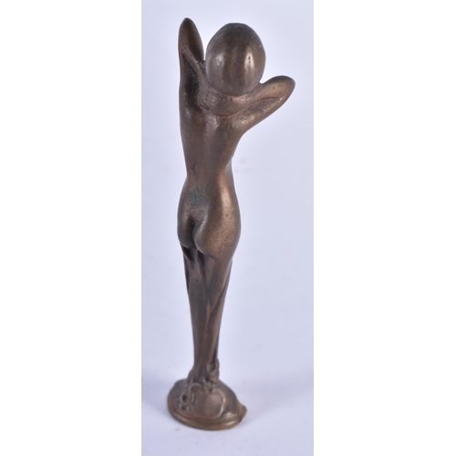 1286 - A Bronze figure of a Nude Female in the Art Nouveau Style.  11.1cm x 2.9cm x 2.3 cm, weight 103g