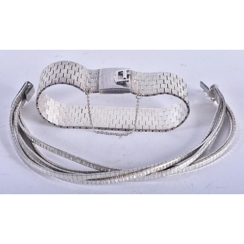 1287 - Two Silver Bracelets.  Stamped 925,  Largest 19 cm x 1cm, total weight 75g (2)