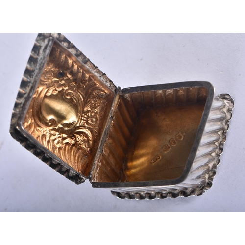 1298 - A Victorian Silver Pill Box with Gilt Interior by William Francis Garrud,  Hallmarked London 1892.  ... 