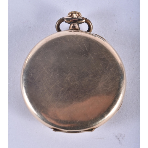 1306 - Rolex, a rolled gold Rolex open face pocket watch, inscribed on the inside of the backplate 'Rolex, ... 