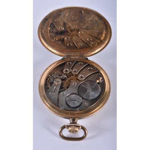 1306 - Rolex, a rolled gold Rolex open face pocket watch, inscribed on the inside of the backplate 'Rolex, ... 