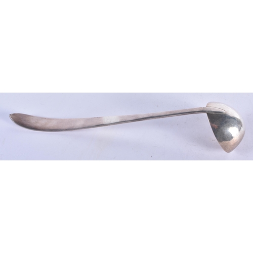 1326 - An Antique Silver Ladle with Planished Bowl.  Unmarked.  25cm x 5.5 cm, weight 83g