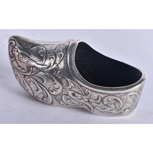 1348 - A Continental Silver Clog with Dutch Silver Mark.  7.4cm x 2.9cm x 3.3 cm, weight 31g