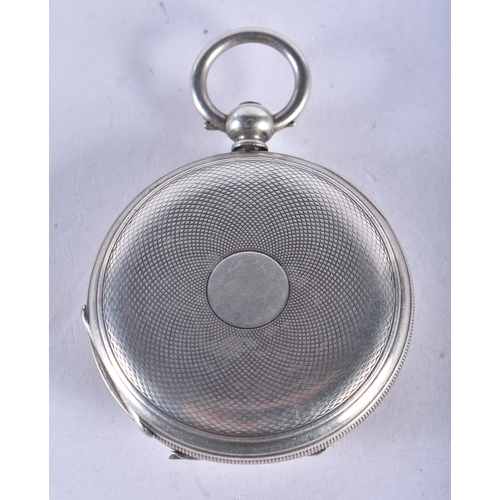 1350 - A Fine Silver Cased Half Hunter Pocket Watch.  Case Stamped Fine Silver.  4.6 cm diameter, weight 78... 