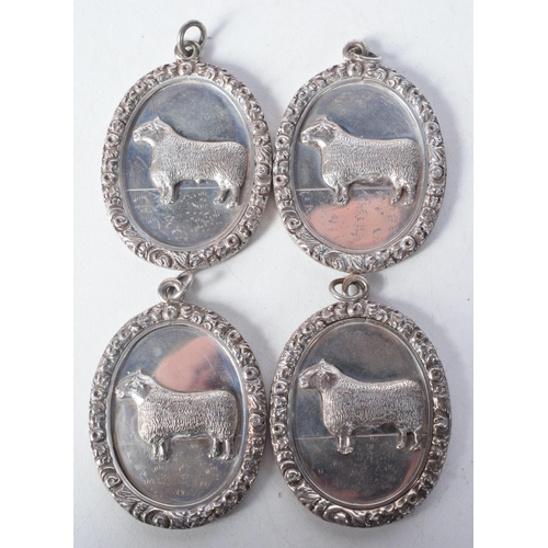 1372 - Four Silver North Country Cheviot Sheep Society Medals by Hamilton and Inches each with Edinburgh Ha... 