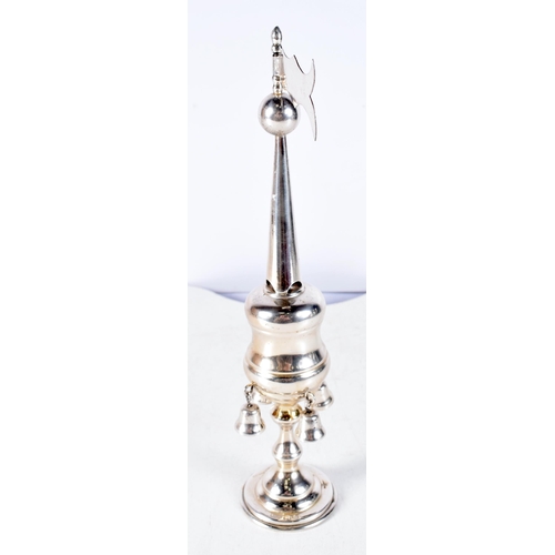 1389 - A Silver Spice Tower.  Hallmarked London 1947.  27.5 cm x 5 cm, weight 162g