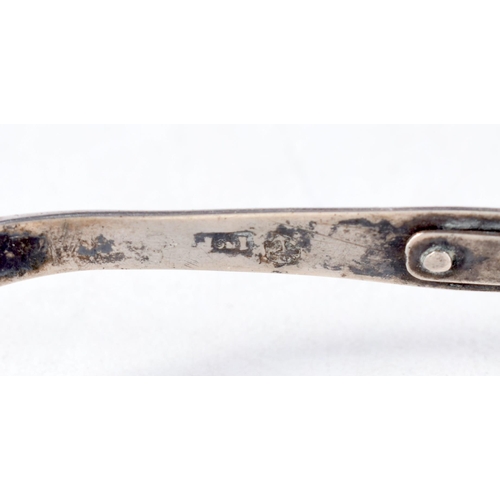 1396 - A Pair of Georgian Silver Framed  Wig Spectacles with Extending Arms.  Hallmarked Birmingham.  12.1c... 