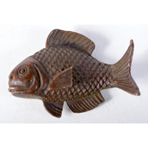 1410 - A Japanese Bronze Carp.  5.5 cm x 4cm x 2.2 cm, weight 76g