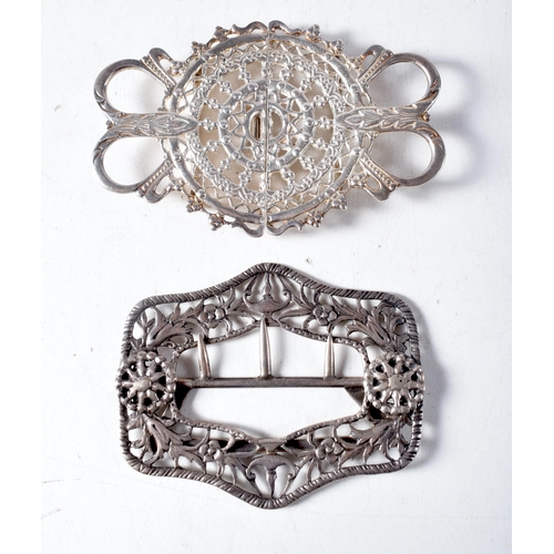 1423 - A Vintage Silver Buckle Hallmarked Birmingham 1979 together with another Buckle.  Silver Buckle 8 cm... 