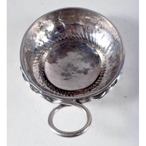 1430 - A Georgian French Silver Wine Taster Circa 1780.  11.5 cm x 8.6 cm x 3.4cm, weight 85g