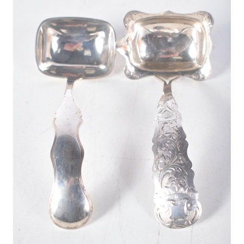 1486 - Two Continental Silver (possibly Dutch) Sauce Ladles.  Largest 16cm x 6 cm, total weight 84g (2)