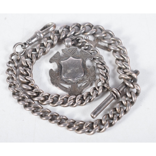 1489 - Am Edwardian Silver Fob Chain Hallmarked Birmingham 1907.  35cm long, weight 42.4g