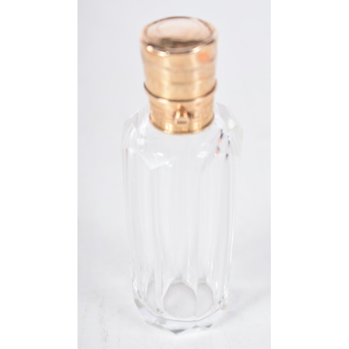 1495 - A 14 Carat Gold Topped Dutch Scent Bottle.  9cm x 3.2 cm, weight 60.8g