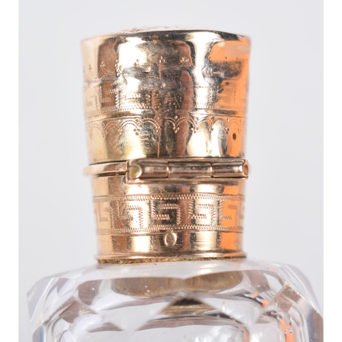 1495 - A 14 Carat Gold Topped Dutch Scent Bottle.  9cm x 3.2 cm, weight 60.8g