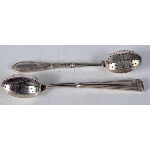 1508 - Two Vintage Tea Infusers with Silver Handles.  Stamped Sterling.  17cm x 3 cm x 2 cm, total weight 6... 