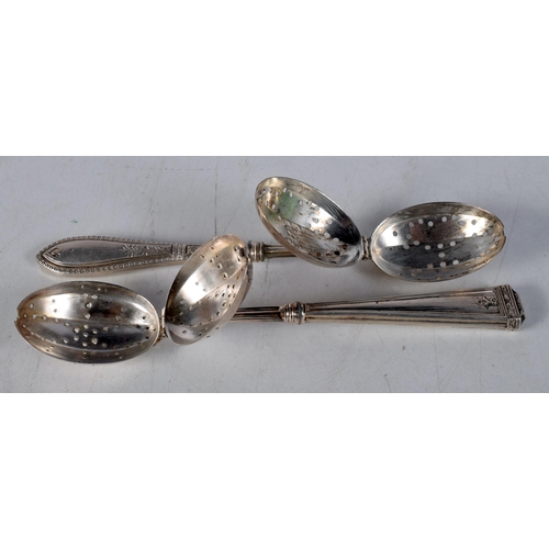 1508 - Two Vintage Tea Infusers with Silver Handles.  Stamped Sterling.  17cm x 3 cm x 2 cm, total weight 6... 