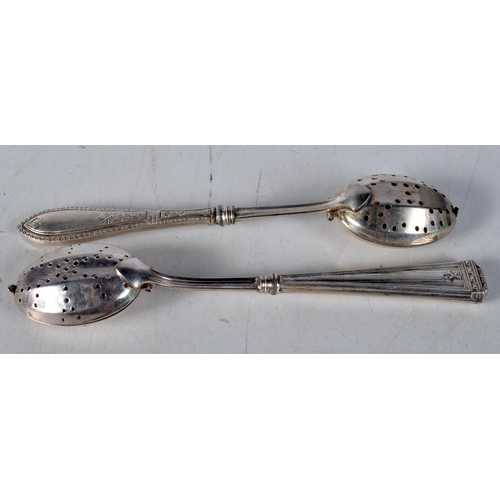 1508 - Two Vintage Tea Infusers with Silver Handles.  Stamped Sterling.  17cm x 3 cm x 2 cm, total weight 6... 