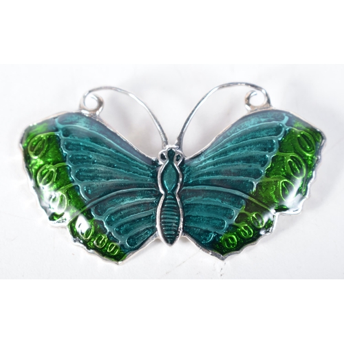 1576 - A Silver and Enamel Butterfly Brooch.  Stamped Sterling.  5.1cm x 3 cm, weight 14.6g