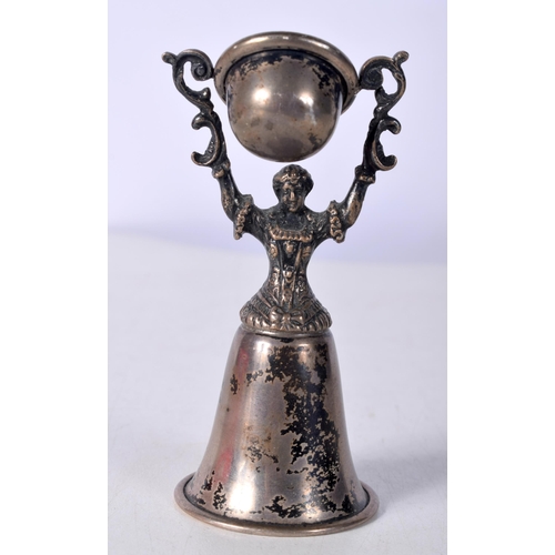 1602 - A Silver Wager Cup.  Stamped Sterling.  8.4cm x 4.3 cm x 3.8 cm, weight 40.9g