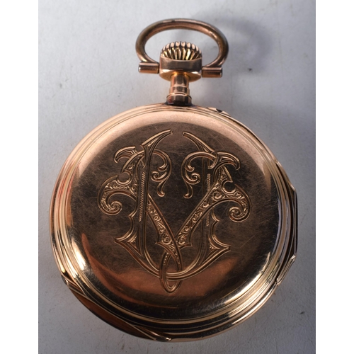 1608 - An 18 Carat Gold Cased Pocket Watch.  Stamped 18K, 4.9cm diameter, working, weight 90.7g