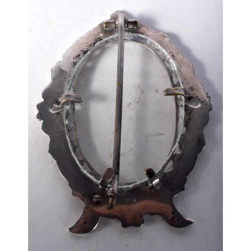 1613 - An Ornate Oval Continental Silver Desk Photo Frame.  Stamped 800.  9.5 cm x 6.7cm, weight 44.7g (inc... 