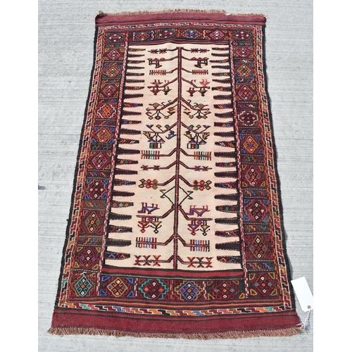 3989 - An Iranian Kalim rug together with a French Tapestry 161 x 88 cm (2)